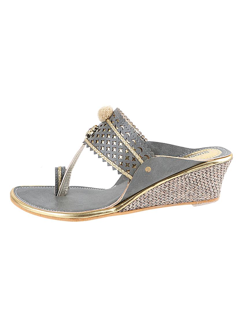 grey synthetic slip on sandals - 17782477 - Standard Image - 3