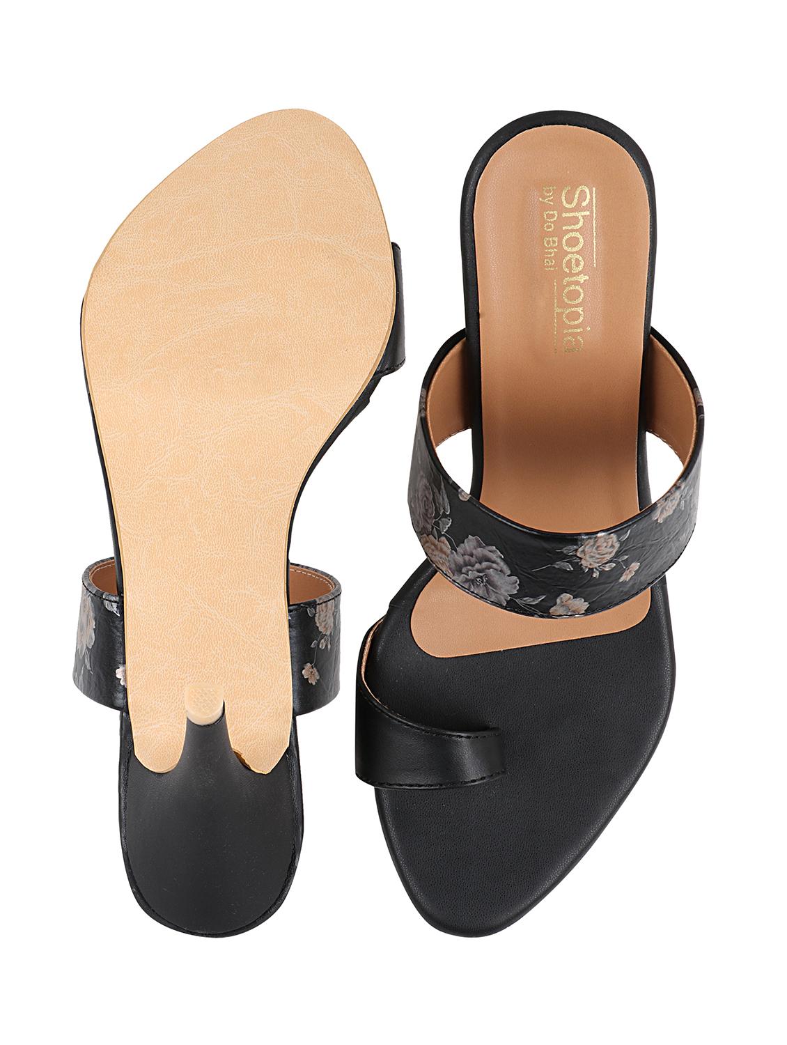 black synthetic slip on sandals - 17782500 - Standard Image - 3