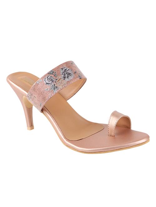 copper synthetic slip on sandals - 17782501 -  Standard Image - 0