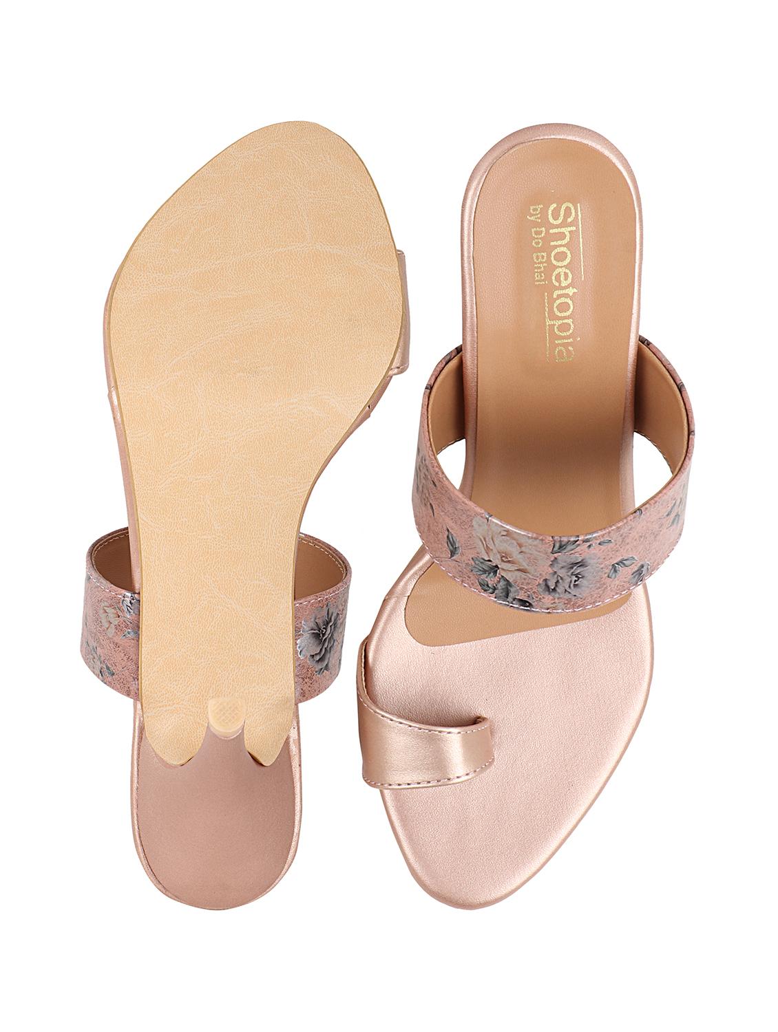 copper synthetic slip on sandals - 17782501 - Standard Image - 3