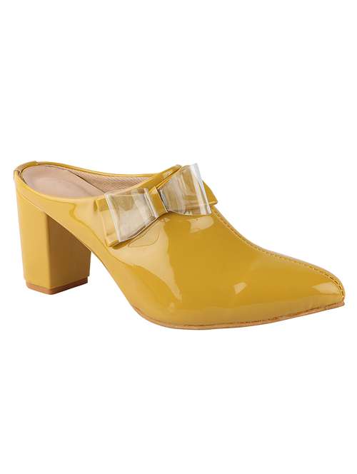 yellow synthetic slip on sandals - 17782515 - Standard Image - 0