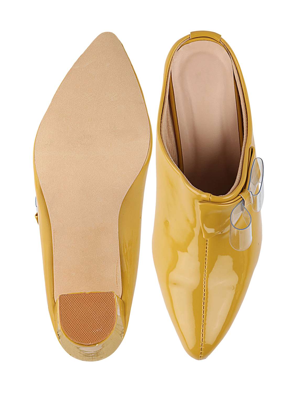 yellow synthetic slip on sandals - 17782515 - Standard Image - 3
