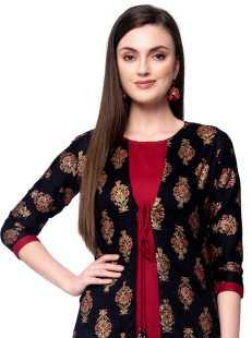 red rayon kurti - 17782578 - Zoom Image - 0