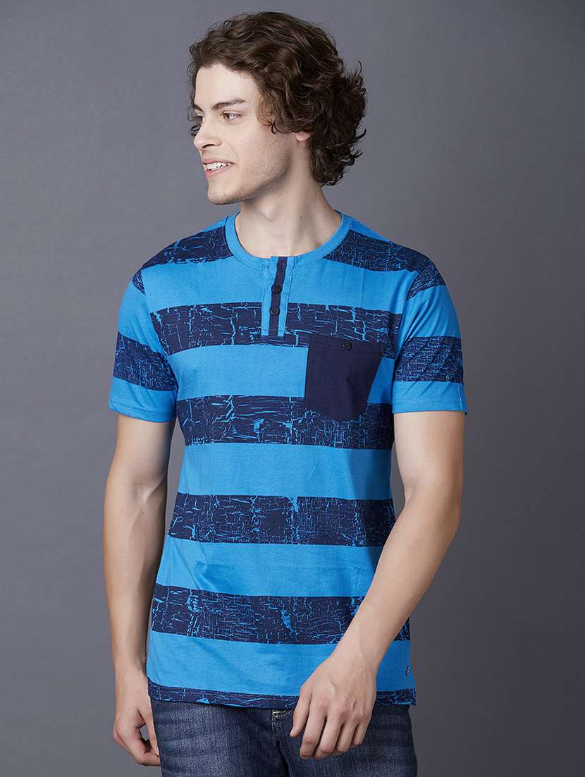 blue striped pocket t-shirt