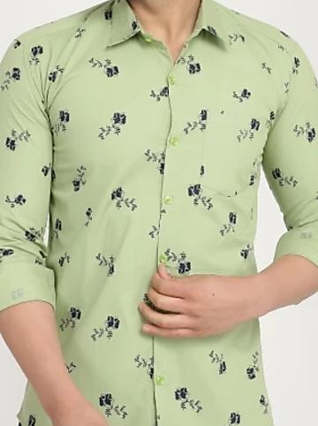 green cotton shirt - 17783675 -  Zoom Image - 0
