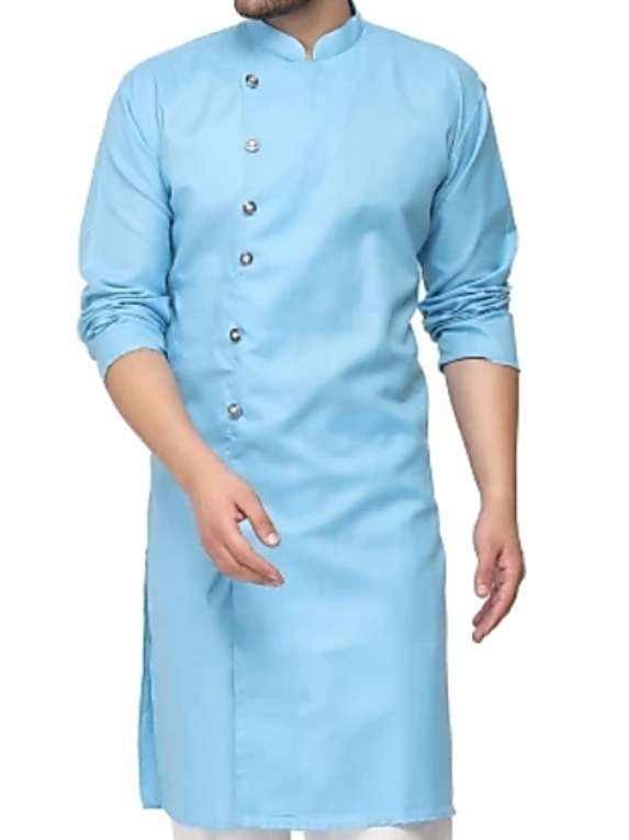 Skyblue Cotton Kurta from Kurta Kurtis 