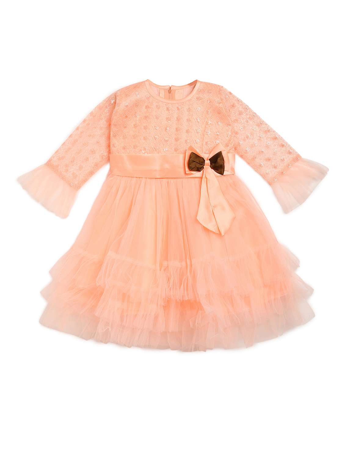 orange embroidered frock - 17784102 -  Zoom Image - 0