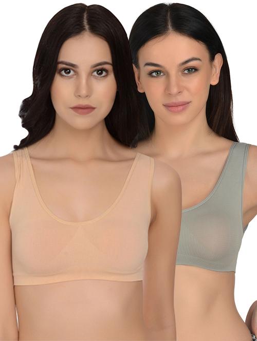 set of 2 solid bralette bra - 17784154 - Standard Image - 0