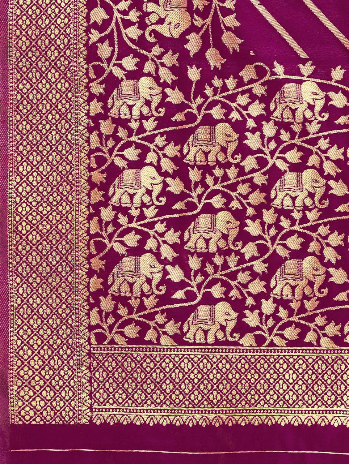 jacquard banarasi saree with blouse - 17784743 - Standard Image - 3