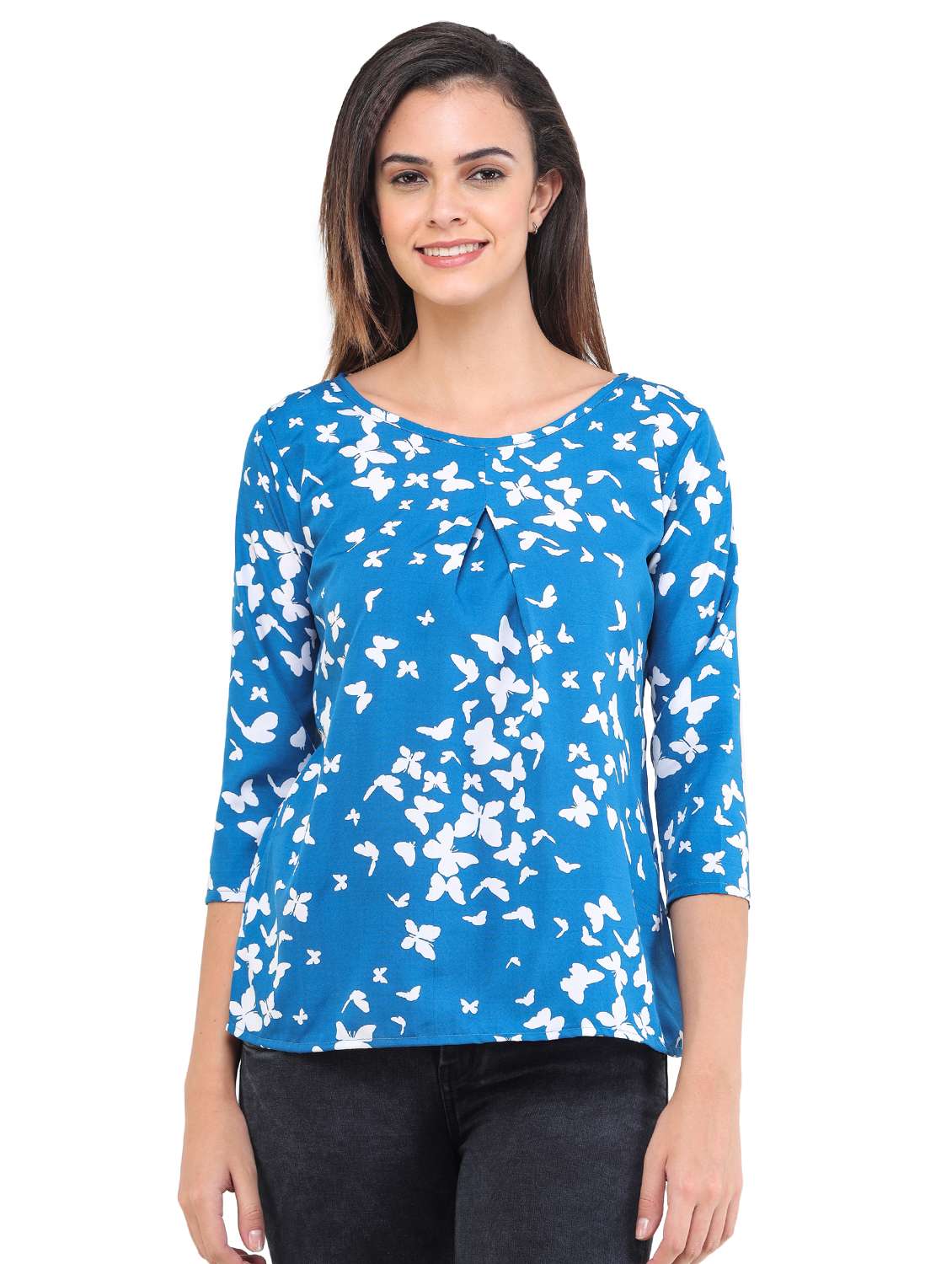 women's straight round neck top - 17784892 -  Zoom Image - 0