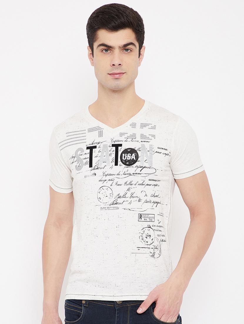 cream printed t-shirt - 17784938 - Zoom Image - 0