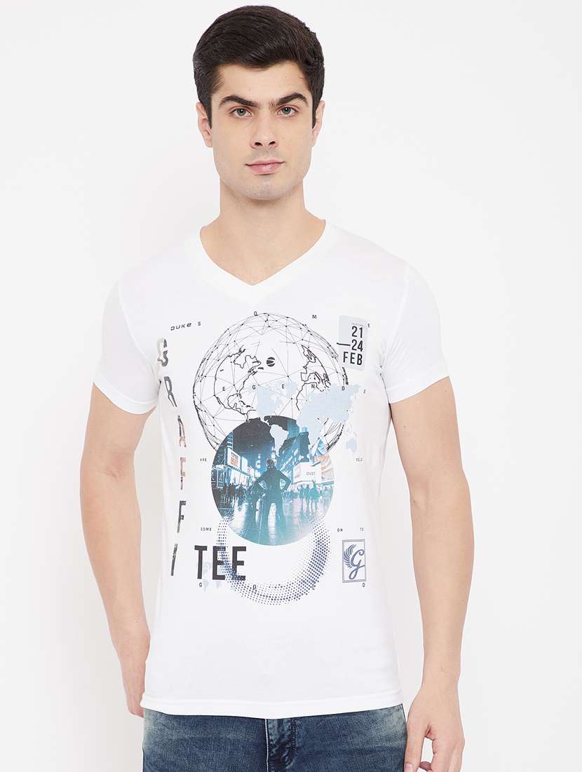 white printed t-shirt - 17784940 - Zoom Image - 0