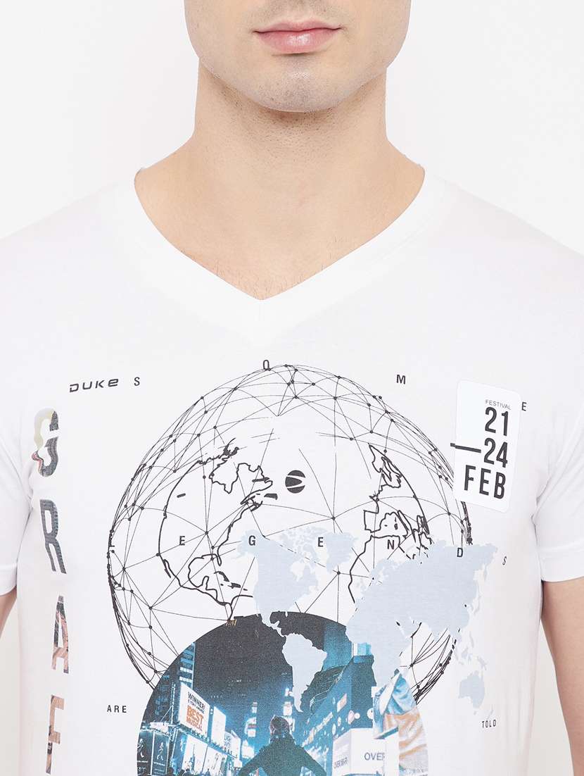 white printed t-shirt - 17784940 - Standard Image - 3