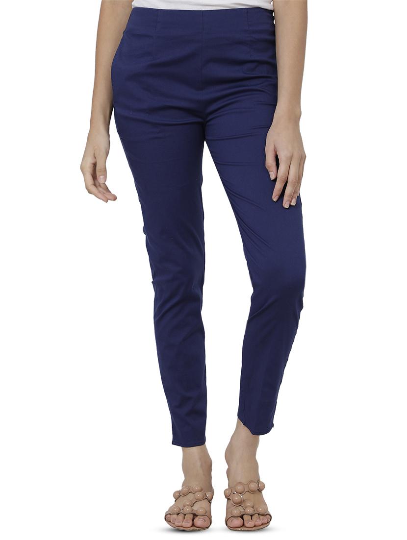 blue cotton tapered pant - 17785152 - Zoom Image - 0