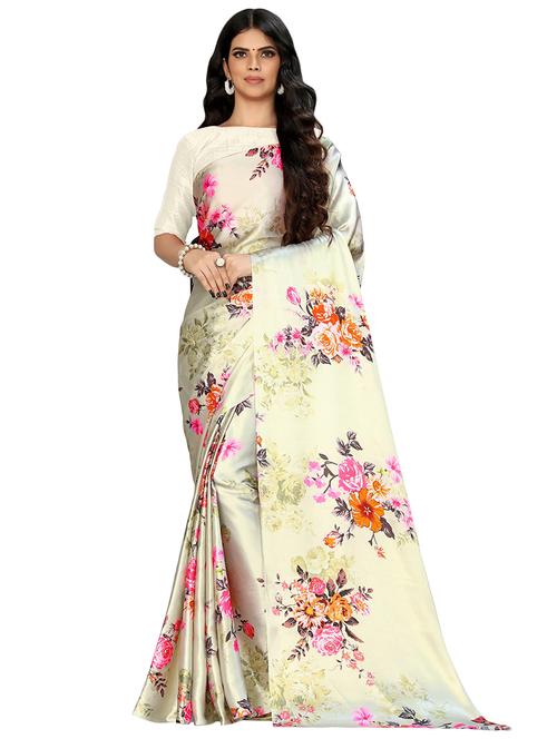floral printed saree with blouse - 17785194 - Standard Image - 0