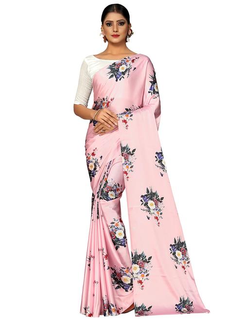 floral printed saree with blouse - 17785196 - Standard Image - 0