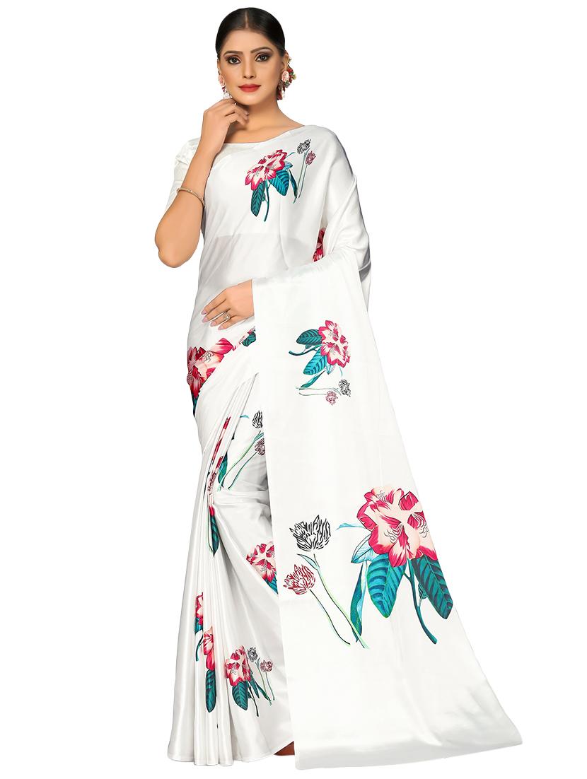 floral printed saree with blouse - 17785199 -  Zoom Image - 0