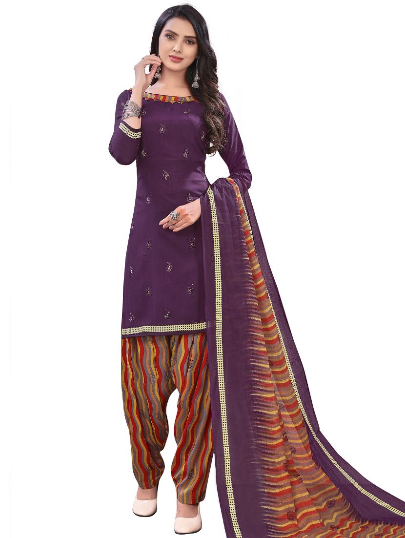 printed unstitched salwar suit - 17785422 -  Zoom Image - 0