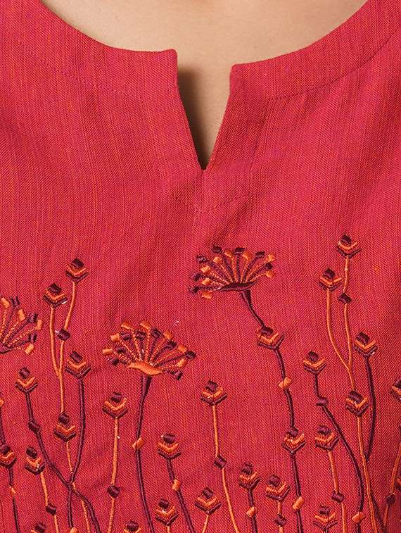 solid a-line kurta - 17785744 - Standard Image - 3