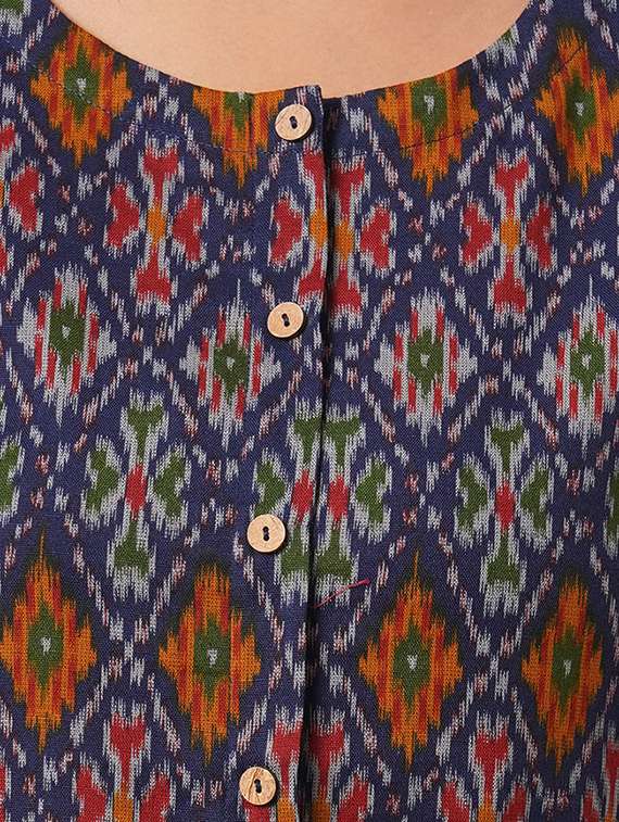ikat printed straight kurta - 17785768 - Standard Image - 3