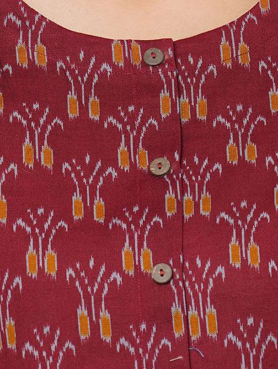 ikat printed straight kurta - 17785772 - Standard Image - 3