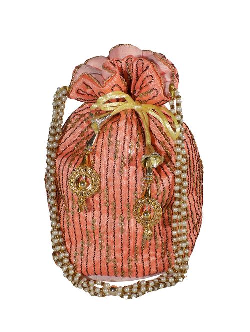 pink colored canvas ethnic potli - 17786515 -  Standard Image - 0