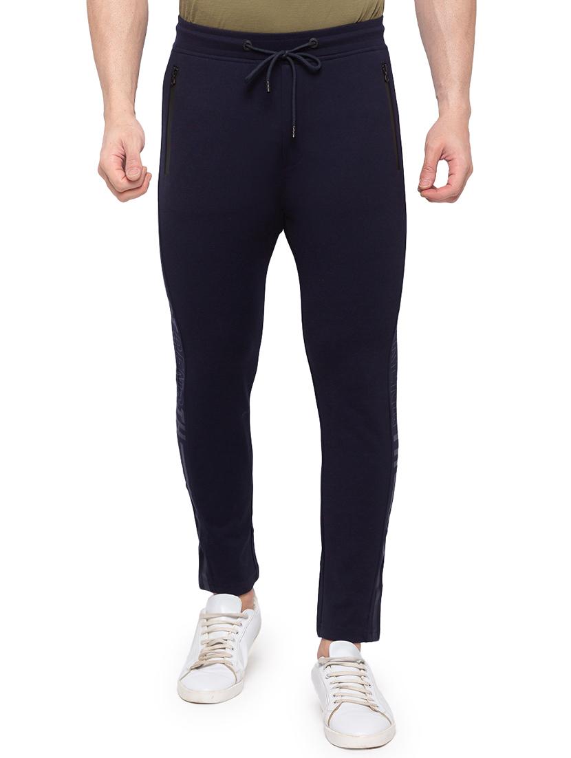 navy blue side striped full length track pant - 17789742 -  Zoom Image - 0