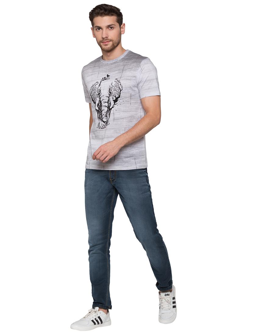 grey printed t-shirt - 17789766 - Standard Image - 3