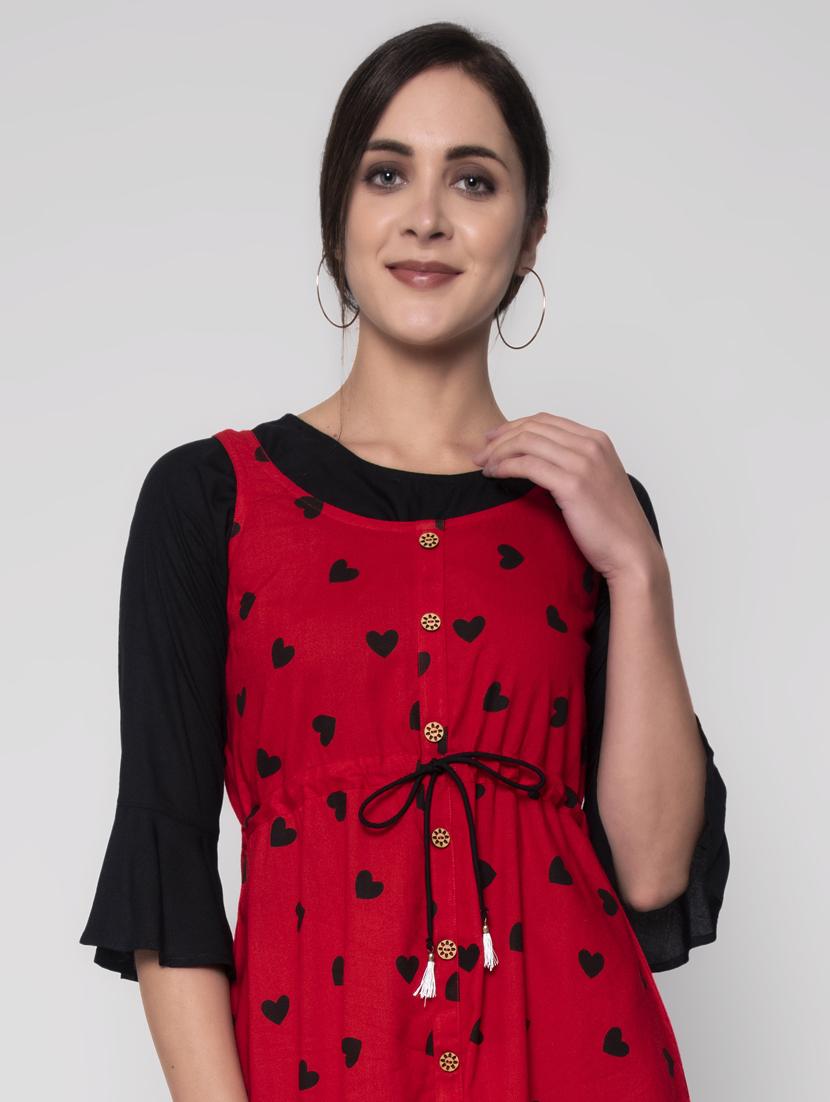 drawstring waist printed dungaree dress - 17790410 - Standard Image - 3