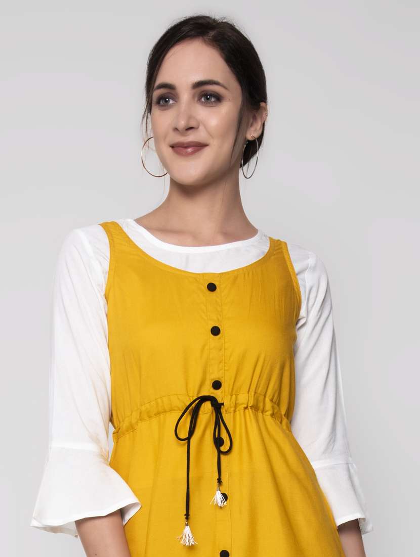 drawstring waist solid dungaree dress - 17790411 - Standard Image - 3
