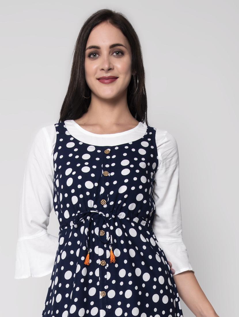 drawstring waist printed dungaree dress - 17790412 - Standard Image - 3