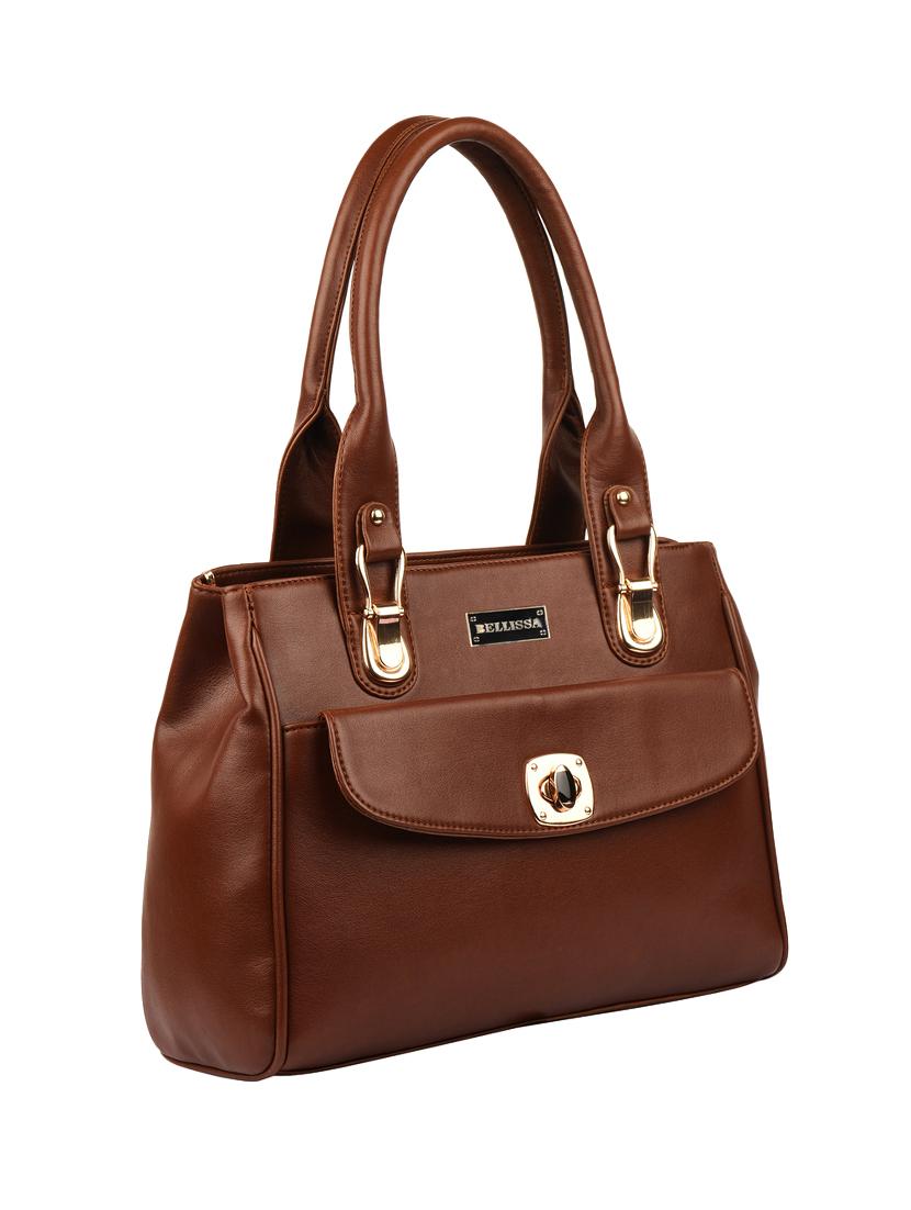 tan leatherette (pu) handbag - 17790431 - Standard Image - 3