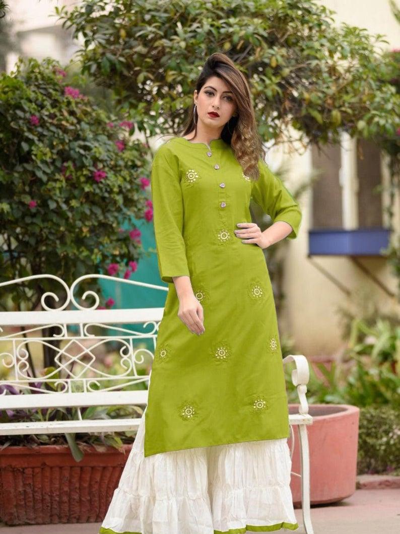 Find Easy-Care Daily Wear Cotton Kurtis Online VCK1552 – Ahika