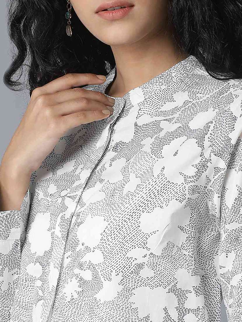 mandarin neck floral shirt  - 17791046 -  Standard Image - 5