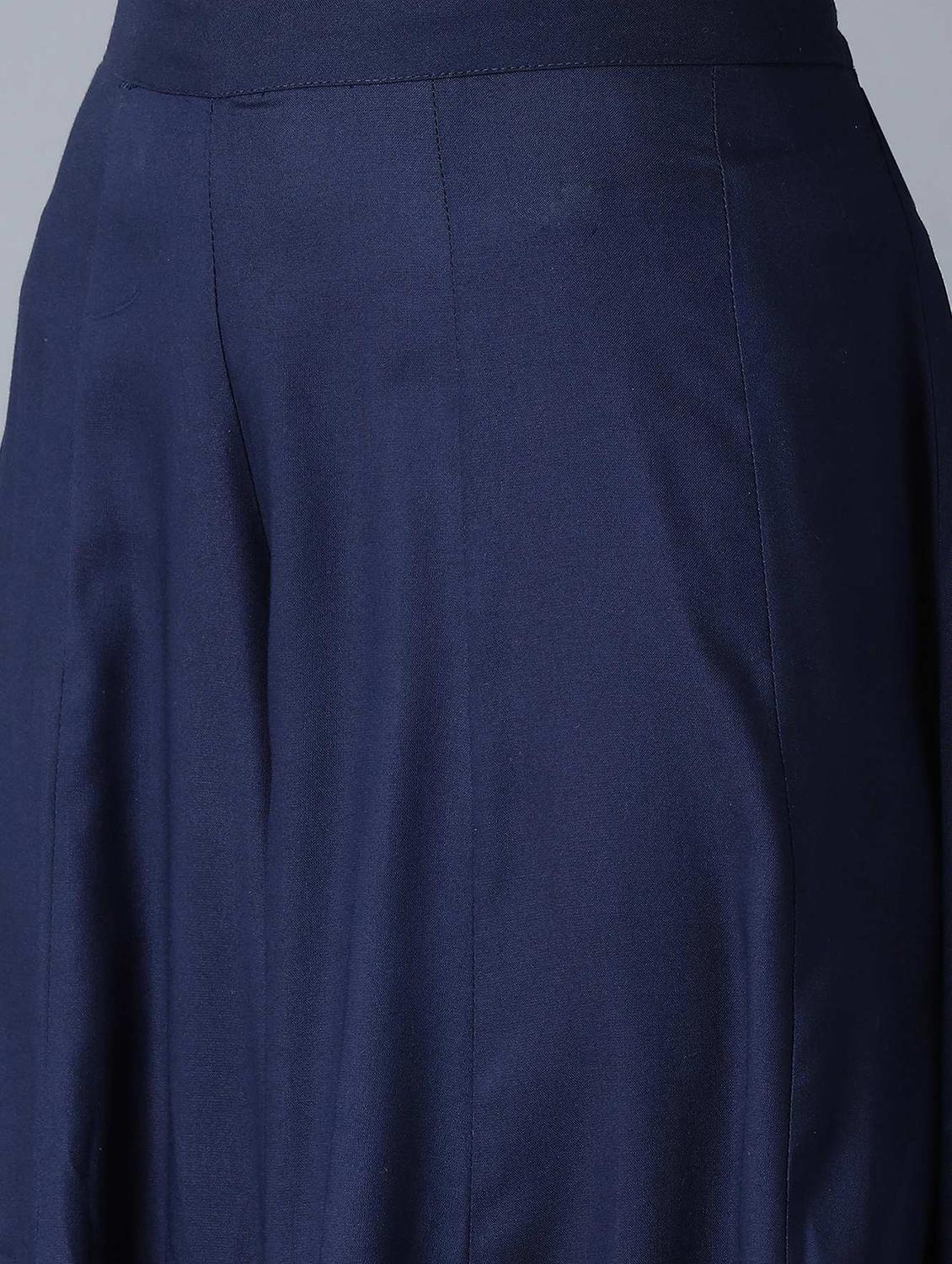 dark blue cotton flared skirt - 17791063 - Standard Image - 5