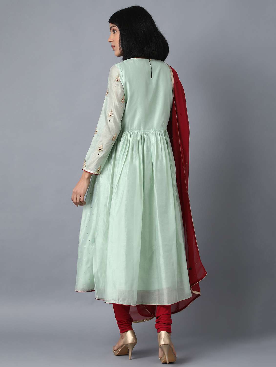 embellished kurta churidaar set - 17791455 -  Standard Image - 3