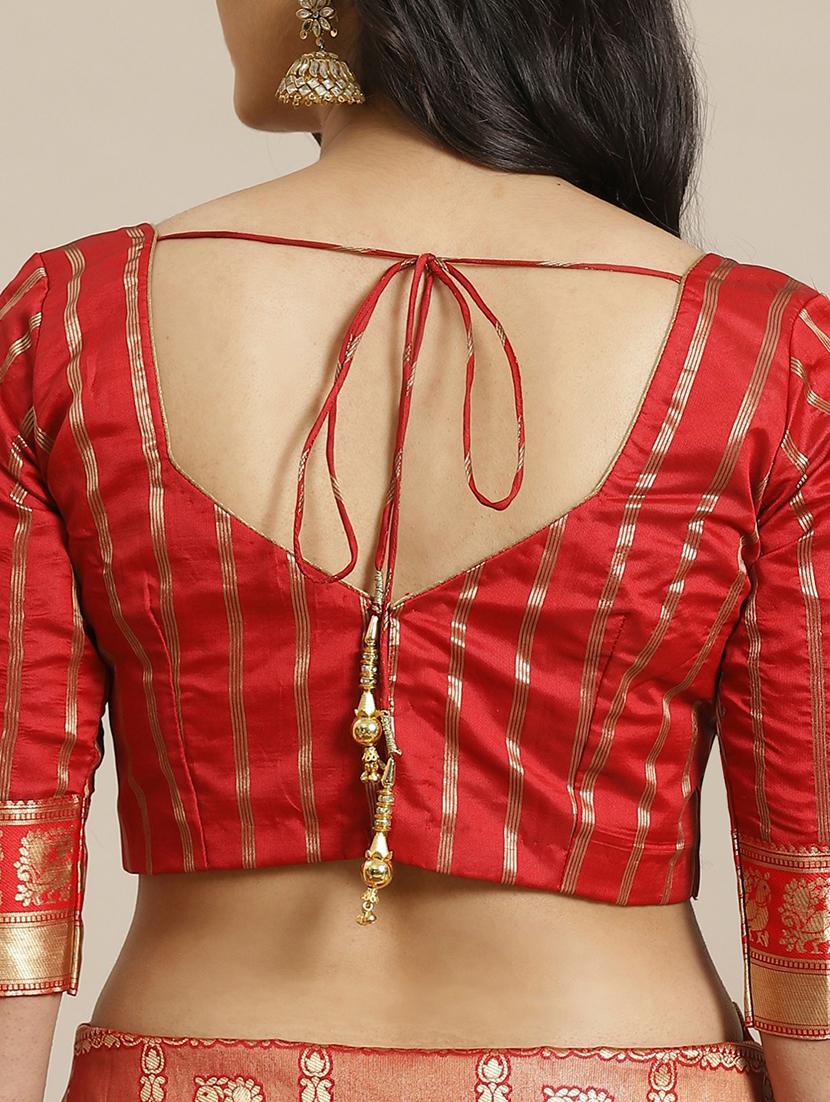 women's banarasi saree with blouse - 17792081 - Standard Image - 3