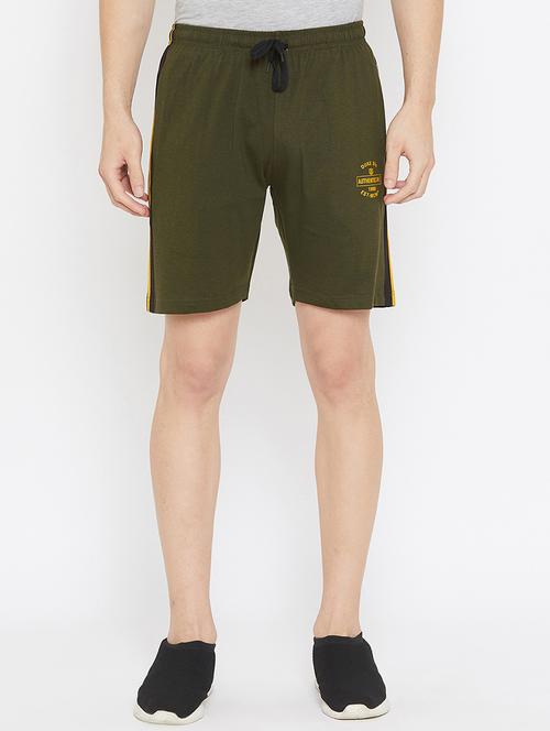 olive green side taped shorts - 17792165 -  Standard Image - 0