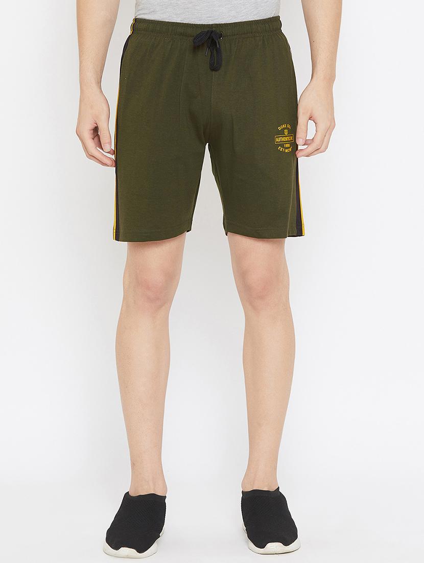 olive green side taped shorts - 17792165 -  Zoom Image - 0