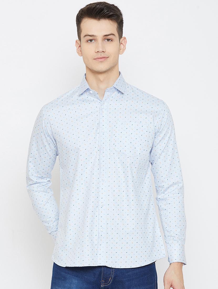 light blue printed casual shirt - 17792179 - Zoom Image - 0