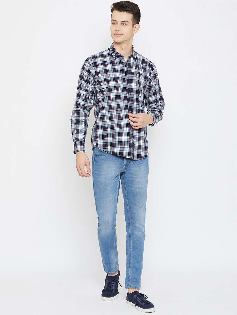 blue checkered casual shirt - 17792189 -  Standard Image - 3