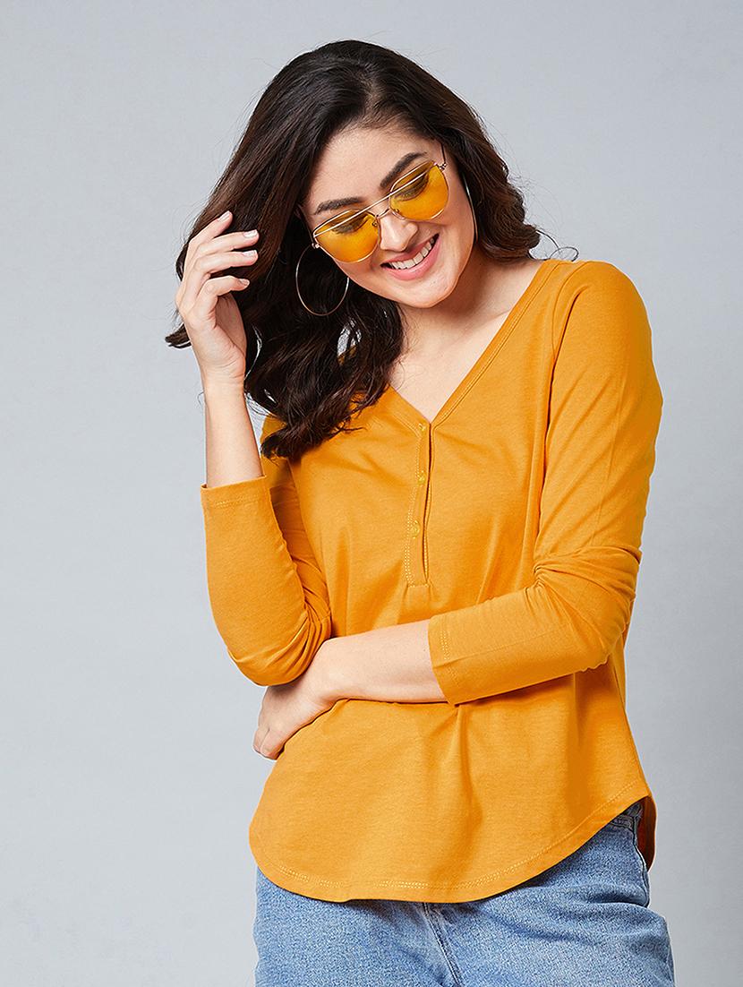 v-neck solid top - 17792365 - Zoom Image - 0