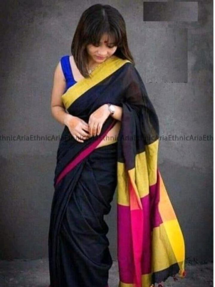 black cotton saree - 17792887 - Zoom Image - 0