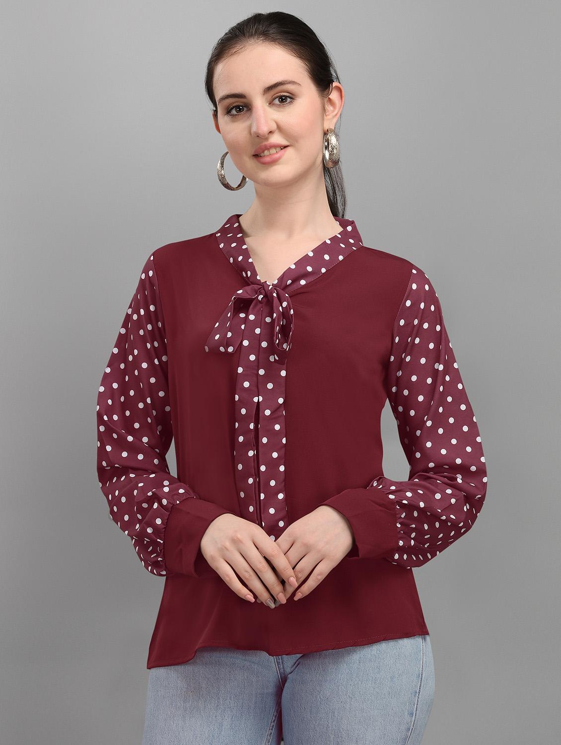 tie up neck printed top - 17793638 - Zoom Image - 0