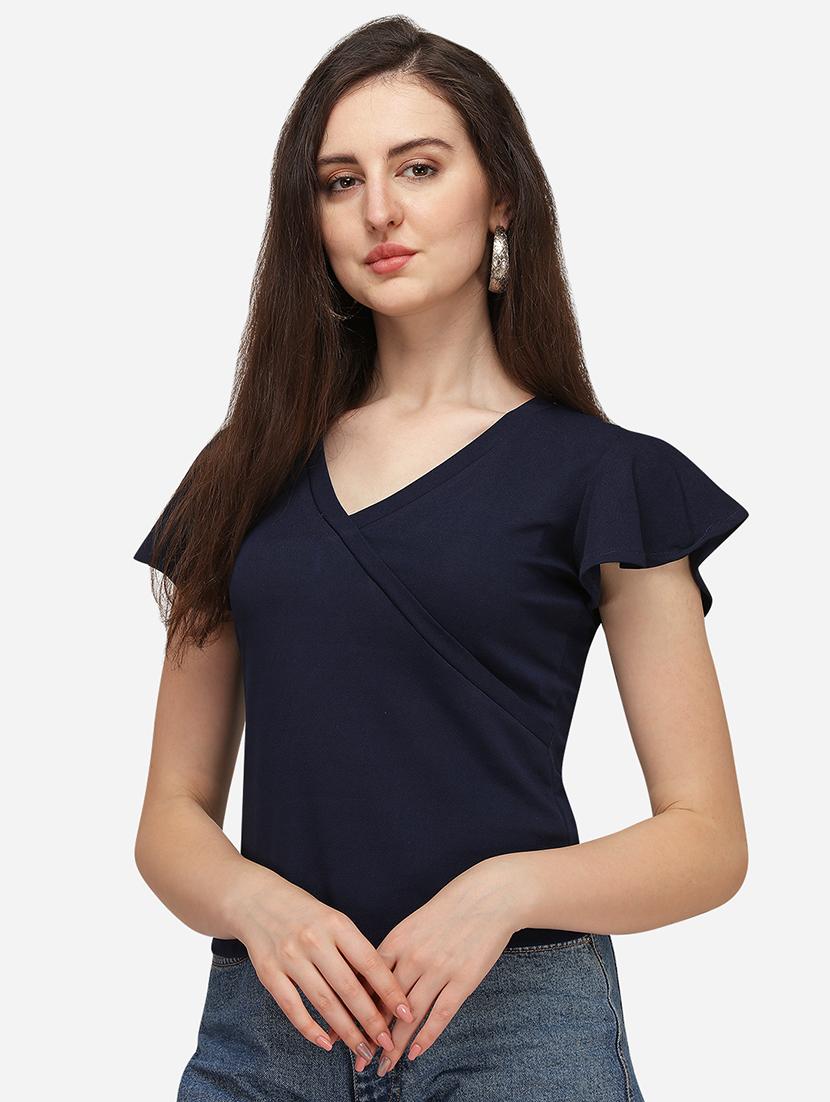 overlap neck solid top - 17793650 - Zoom Image - 0