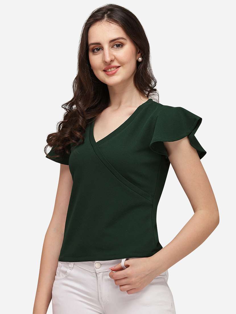 overlap neck solid top - 17793651 - Zoom Image - 0