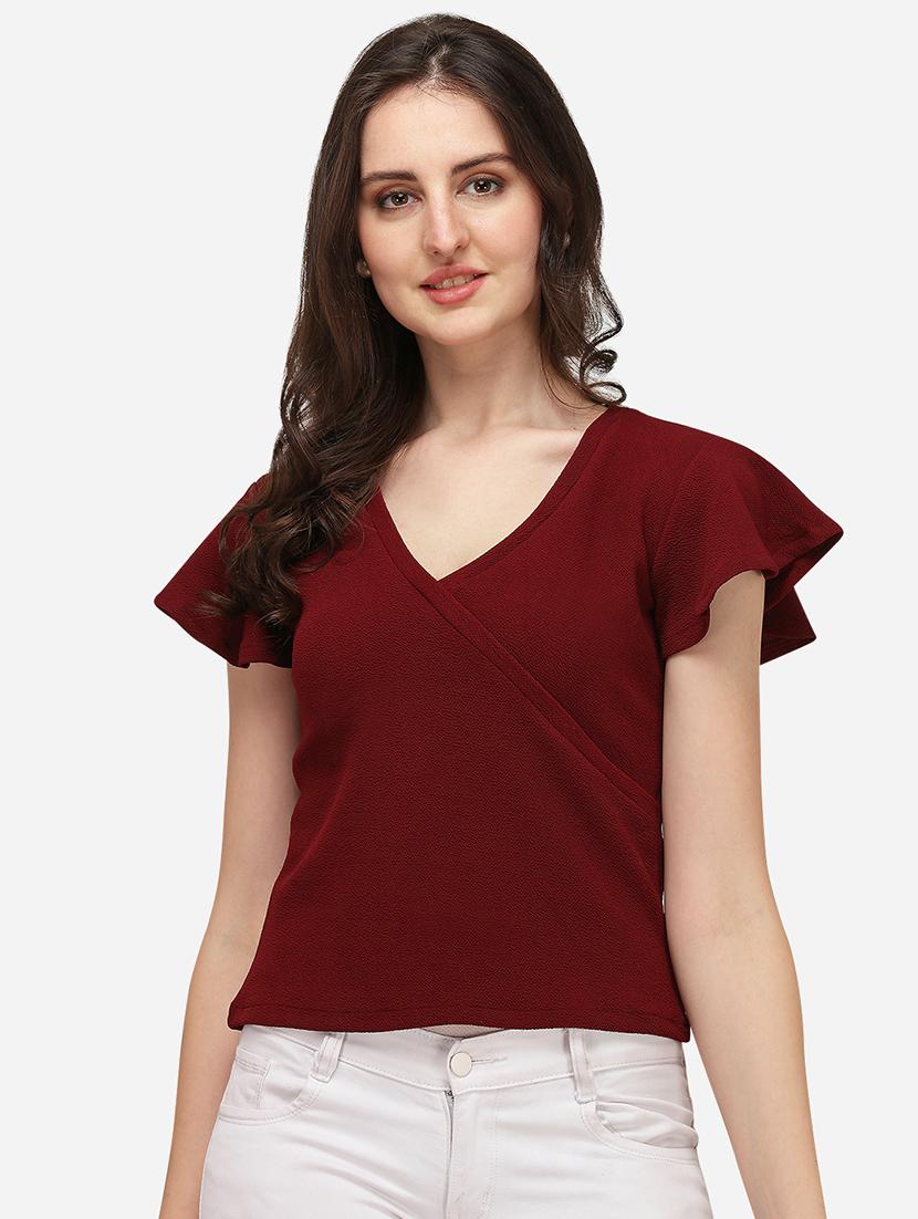 overlap neck solid top - 17793652 - Zoom Image - 0