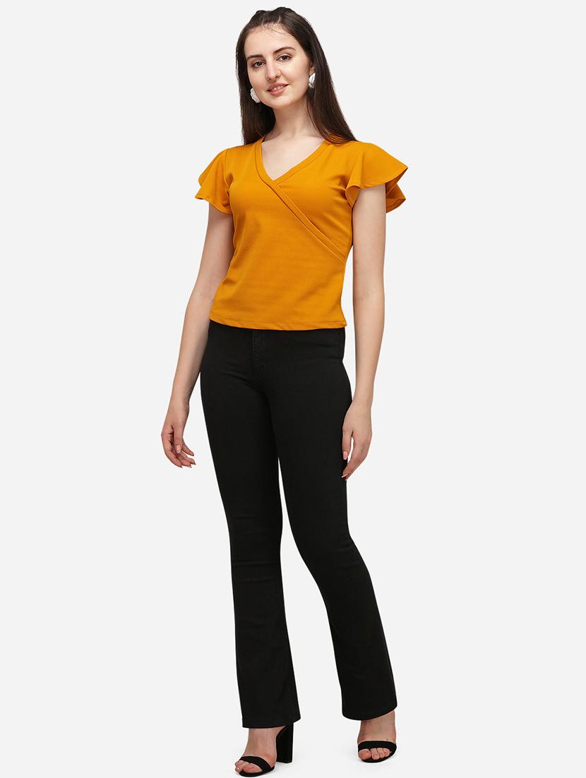 overlap neck solid top - 17793653 - Standard Image - 3