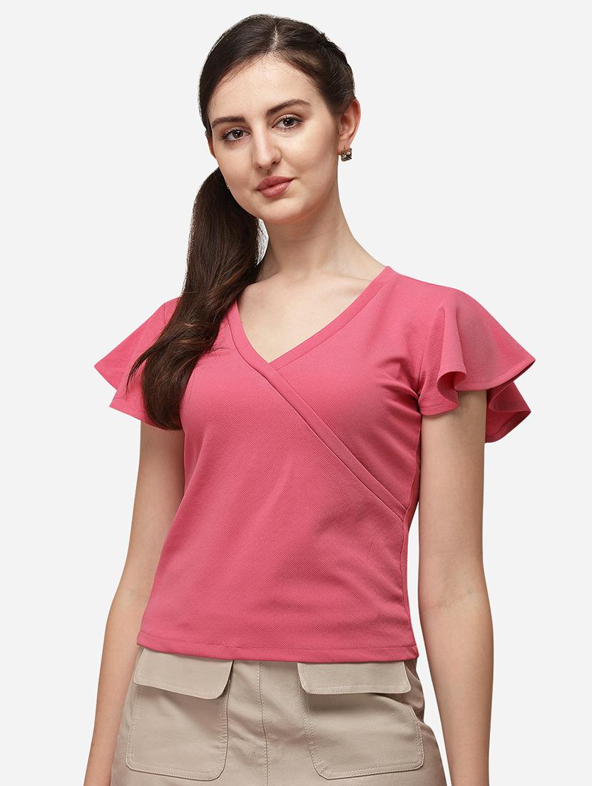 overlap neck solid top - 17793654 - Zoom Image - 0