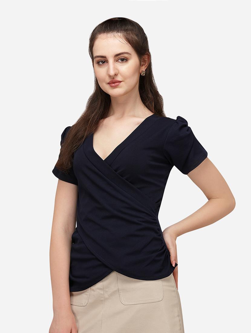 overlap neck solid top - 17793656 - Zoom Image - 0